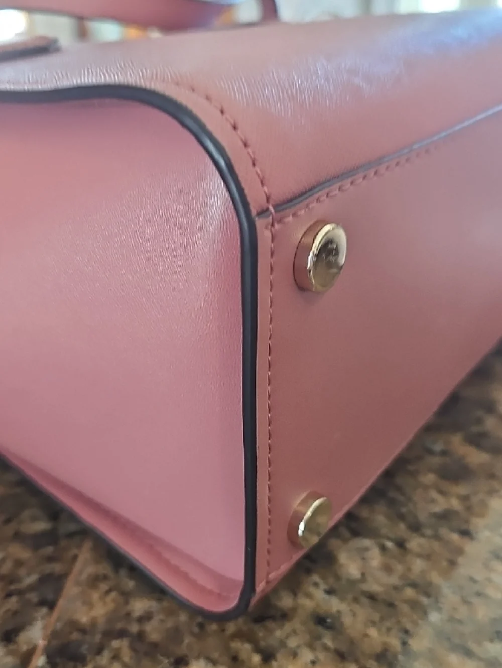 Michael Kors Marilyn Rose Pink Saffiano Leather Satchel with Gold Hardware - Picture 10 of 13